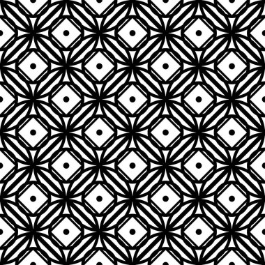 Kusursuz geometrik desen tasarla. Soyut monokrom rendeleme arka planı. Vektör sanatı
