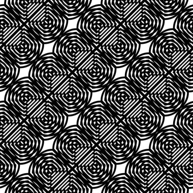 Kusursuz geometrik desen tasarla. Soyut monokrom rendeleme arka planı. Vektör sanatı