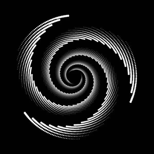 Escenario Puntos Espiral Diseño Fondo Monocromo Abstracto Ilustración Arte Vectorial — Vector de stock