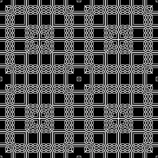 Diseño Patrón Geométrico Sin Costuras Fondo Encaje Monocromo Abstracto Arte — Archivo Imágenes Vectoriales