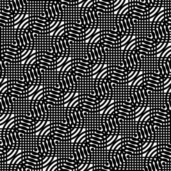 Ontwerp Naadloos Roosterpatroon Abstract Monochroom Geometrische Achtergrond Vectorkunst — Stockvector