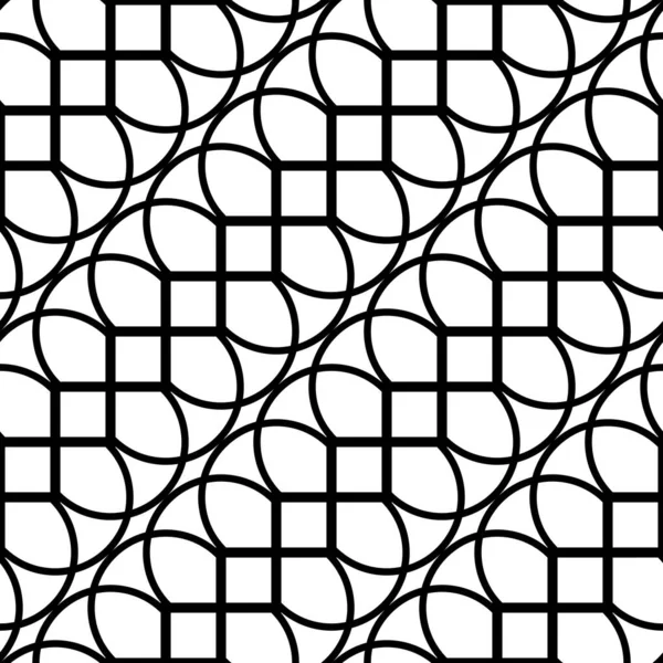 Designa Sömlösa Gallermönster Abstrakt Monokrom Geometrisk Bakgrund Vektorkonst — Stock vektor