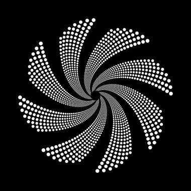 Arkaplanda spiral noktalar tasarla. Soyut tek renkli arkaplan. Vektör-sanat çizimi. Eğim yok