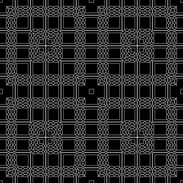 Diseño Patrón Geométrico Sin Costuras Fondo Encaje Monocromo Abstracto Arte — Archivo Imágenes Vectoriales