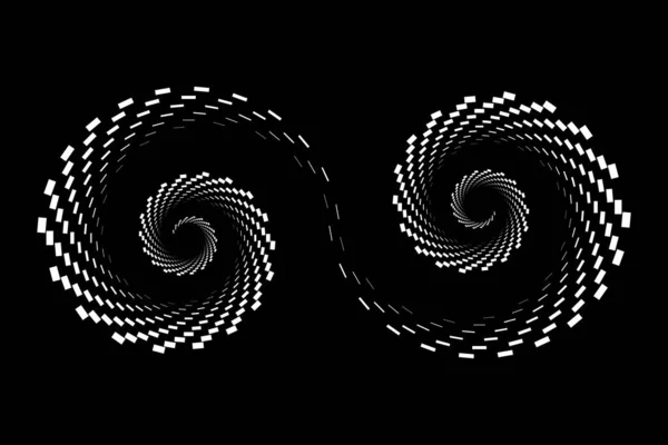 Escenario Puntos Espiral Diseño Fondo Monocromo Abstracto Ilustración Arte Vectorial — Vector de stock