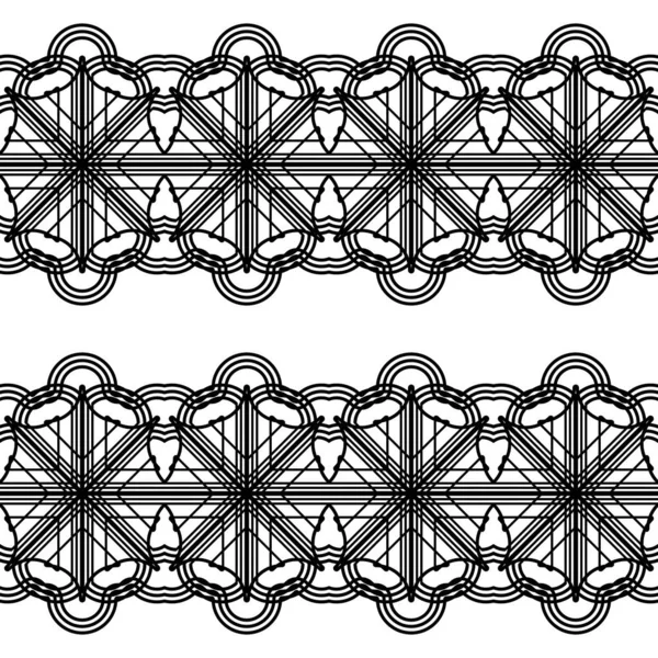 Entwerfen Sie Nahtlose Dekorative Muster Abstrakter Monochromer Spitzenhintergrund Vektorkunst — Stockvektor