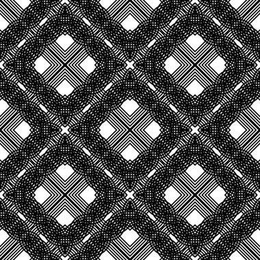 Dekoratif desenli tasarım. Soyut monokrom dantelli arka plan. Vektör sanatı