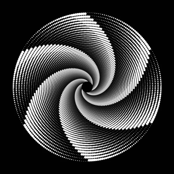 Ontwerp Spiraalvormige Stippen Achtergrond Abstracte Monochrome Achtergrond Vector Art Illustratie — Stockvector