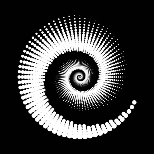 Desain Titik Spiral Latar Belakang Latar Belakang Monokrom Abstrak Ilustrasi - Stok Vektor
