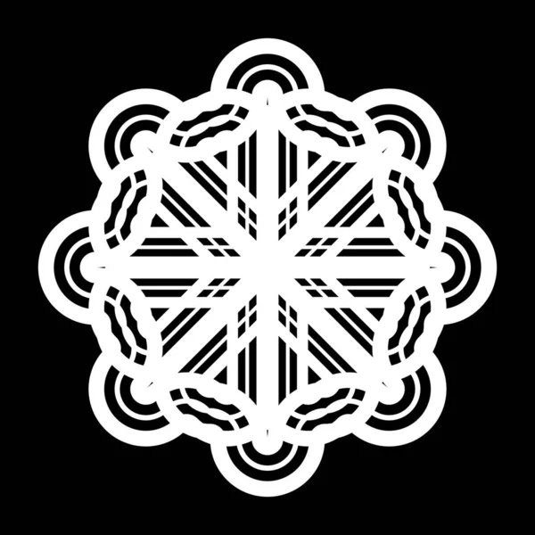 Monokrom dekoratif element tasarla. Soyut çember izole edilmiş arka plan. Vektör sanatı illüstrasyonu