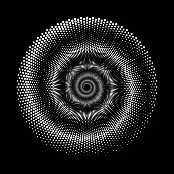 Navrhnout Spirálové Tečky Pozadí Abstraktní Černobílé Pozadí Vektorová Ilustrace Bez — Stockový vektor