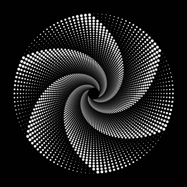 Escenario Puntos Espiral Diseño Fondo Monocromo Abstracto Ilustración Arte Vectorial Gráficos Vectoriales