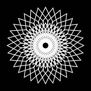 Tek renkli dekoratif kar tanesi elementi tasarla. Soyut ızgara arkaplanı. Vektör sanatı illüstrasyonu