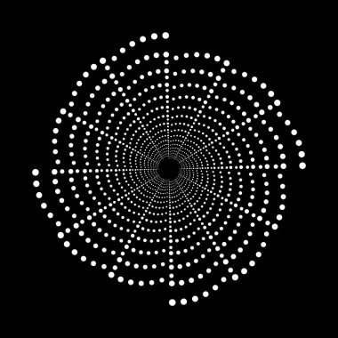 Arkaplanda spiral noktalar tasarla. Soyut tek renkli arkaplan. Vektör-sanat çizimi. Eğim yok