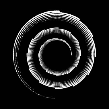 Arkaplanda spiral noktalar tasarla. Soyut tek renkli arkaplan. Vektör-sanat çizimi. Eğim yok