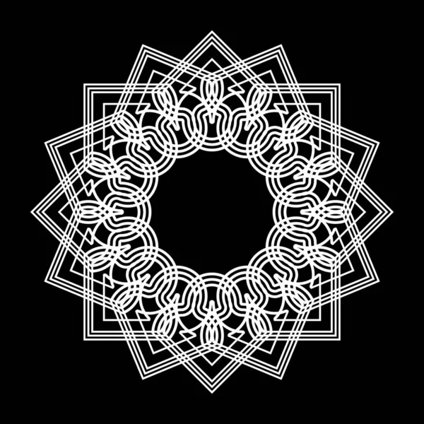 Tek renkli dekoratif kar tanesi elementi tasarla. Soyut ızgara arkaplanı. Vektör sanatı illüstrasyonu