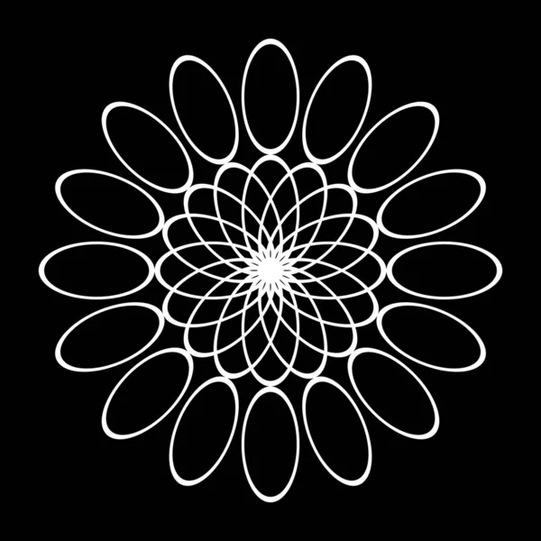 Monokrom dekoratif daire elementi tasarla. Soyut ızgara arkaplanı. Vektör sanatı illüstrasyonu