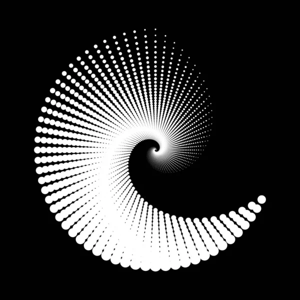 Projeto Espiral Pontos Fundo Fundo Monocromático Abstrato Ilustração Arte Vetorial — Vetor de Stock