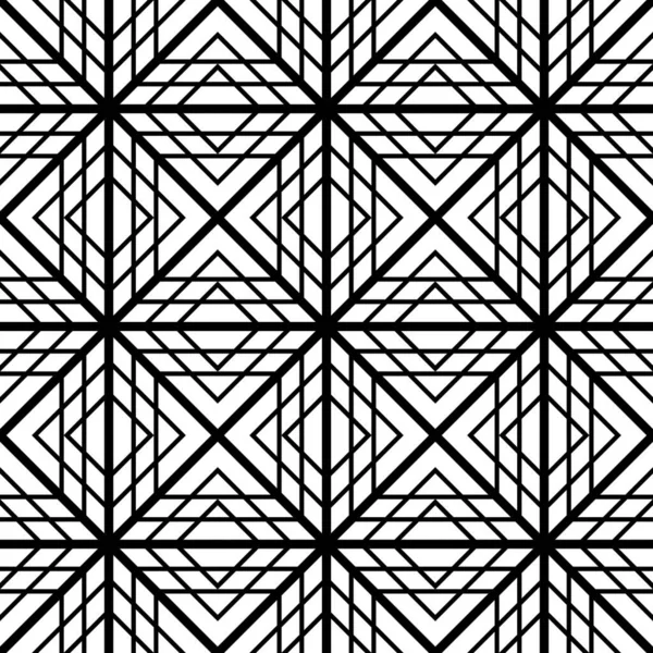 Entwerfen Sie Nahtlose Monochrome Gittermuster Abstrakter Geometrischer Hintergrund Vektorkunst — Stockvektor
