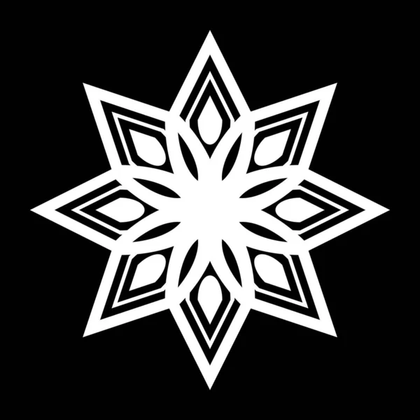 Дизайн Монохромный Декоративный Элемент Снежинки Абстрактная Решетка Заднего Вида Векторно — стоковый вектор