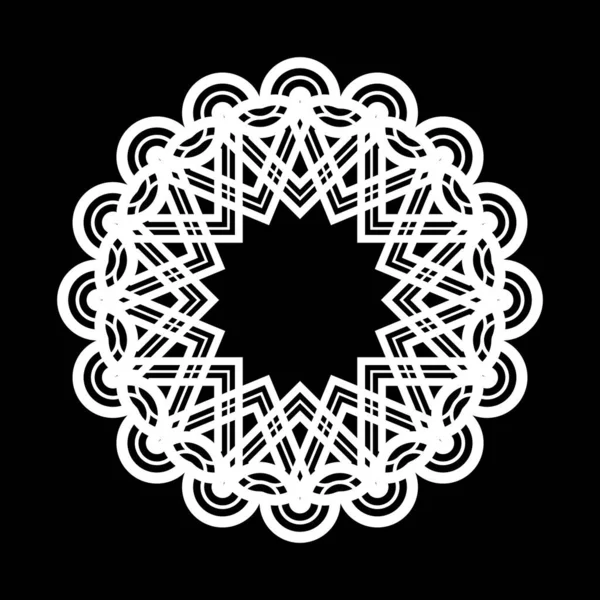 Tek renkli kar tanesi dekoratif elementini tasarla. Soyut çember izole edilmiş arka plan. Vektör sanatı illüstrasyonu