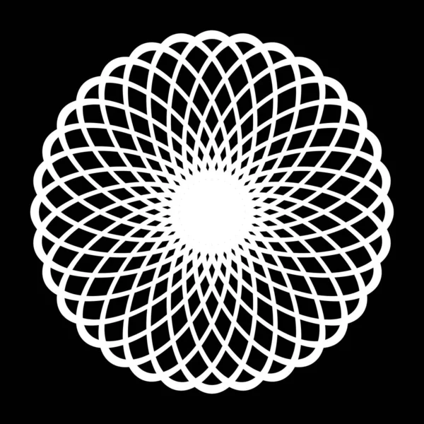 Monokrom dekoratif daire elementi tasarla. Soyut ızgara arkaplanı. Vektör sanatı illüstrasyonu