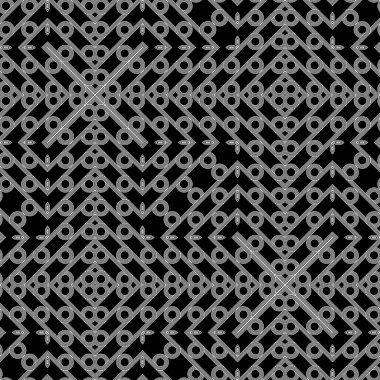 Kusursuz geometrik desen tasarla. Soyut monokrom rendeleyici dekoratif arka plan. Vektör sanatı
