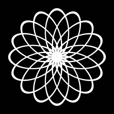 Monokrom dekoratif daire elementi tasarla. Soyut ızgara arkaplanı. Vektör sanatı illüstrasyonu