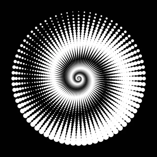 Design Spirale Punkte Hintergrund Abstrakter Monochromer Hintergrund Vektorgrafik Illustration Kein — Stockvektor