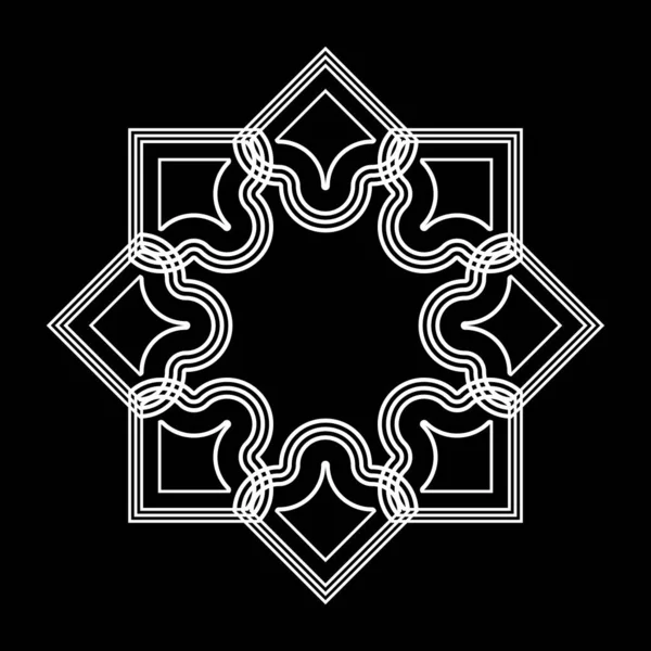 Tek renkli dekoratif kar tanesi elementi tasarla. Soyut ızgara arkaplanı. Vektör sanatı illüstrasyonu