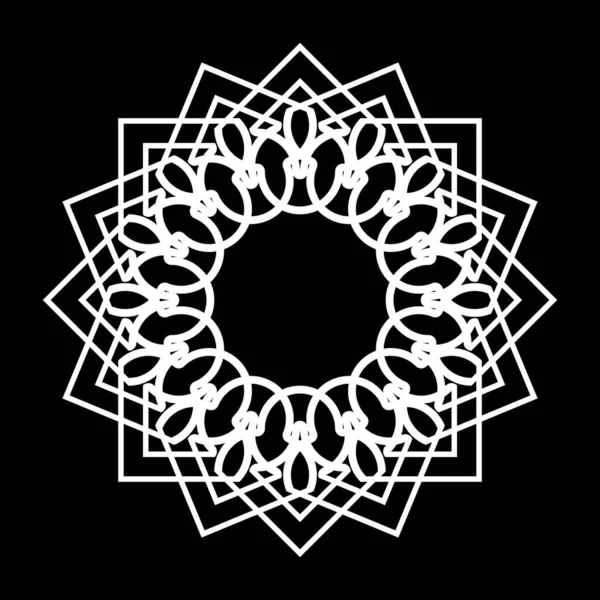 Tek renkli dekoratif kar tanesi elementi tasarla. Soyut ızgara arkaplanı. Vektör sanatı illüstrasyonu