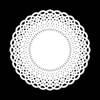 Monokrom dekoratif daire elementi tasarla. Soyut ızgara arkaplanı. Vektör sanatı illüstrasyonu