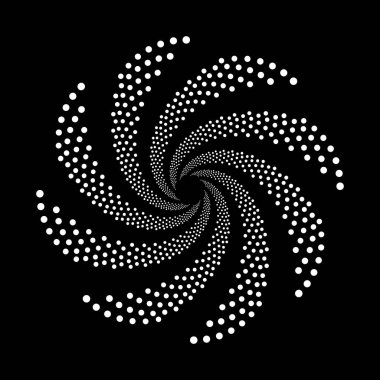 Arkaplanda spiral noktalar tasarla. Soyut tek renkli arkaplan. Vektör-sanat çizimi. Eğim yok