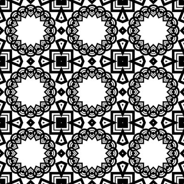 Dekoratif desenli tasarım. Soyut monokrom dantelli arka plan. Vektör sanatı