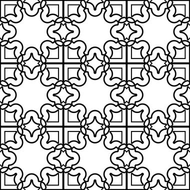Dekoratif desenli tasarım. Soyut monokrom dantelli arka plan. Vektör sanatı