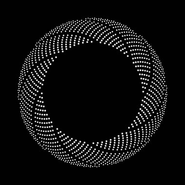 Arkaplanda spiral noktalar tasarla. Soyut tek renkli arkaplan. Vektör-sanat çizimi. Eğim yok