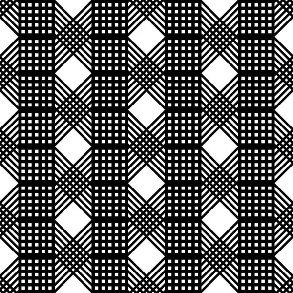 Conception Motif Grille Monochrome Sans Couture Fond Géométrique Abstrait Art — Image vectorielle