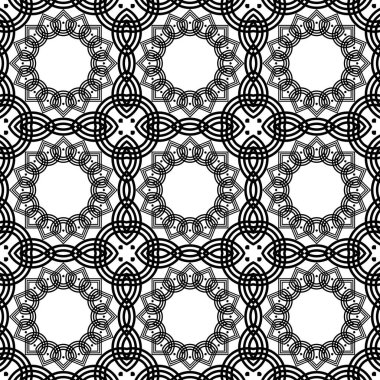 Dekoratif desenli tasarım. Soyut monokrom dantelli arka plan. Vektör sanatı