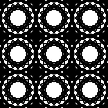 Dekoratif desenli tasarım. Soyut monokrom dantelli arka plan. Vektör sanatı