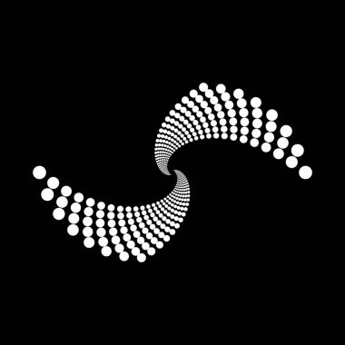 Arkaplanda spiral noktalar tasarla. Soyut tek renkli arkaplan. Vektör-sanat çizimi. Eğim yok