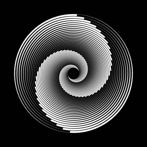 Design Puntini Spirale Sfondo Astratto Sfondo Monocromatico Illustrazione Vettoriale Artistica — Vettoriale Stock