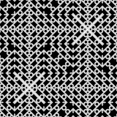 Kusursuz geometrik desen tasarla. Soyut monokrom rendeleyici dekoratif arka plan. Vektör sanatı