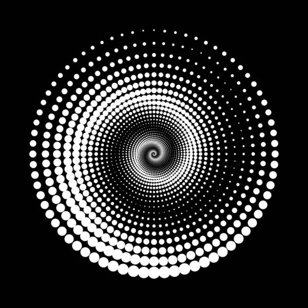Design Spirale Punkte Hintergrund Abstrakter Monochromer Hintergrund Vektorgrafik Illustration Kein Stockillustration