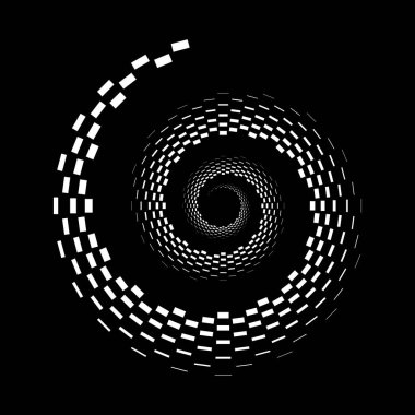 Arkaplanda spiral noktalar tasarla. Soyut tek renkli arkaplan. Vektör-sanat çizimi. Eğim yok