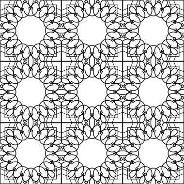Dekoratif desenli tasarım. Soyut monokrom dantelli arka plan. Vektör sanatı