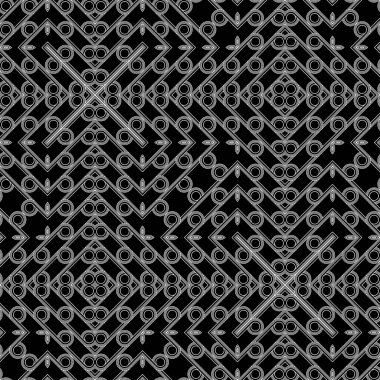 Kusursuz geometrik desen tasarla. Soyut monokrom rendeleyici dekoratif arka plan. Vektör sanatı