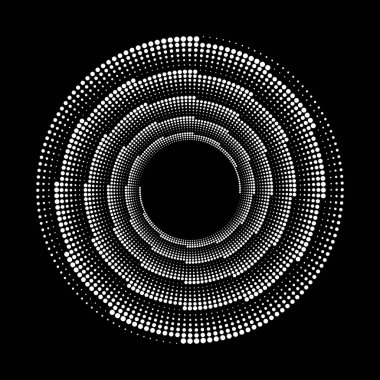 Arkaplanda spiral noktalar tasarla. Soyut tek renkli arkaplan. Vektör-sanat çizimi. Eğim yok