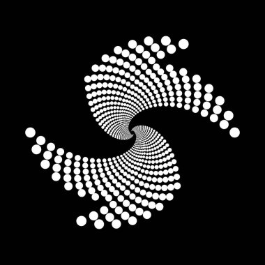 Arkaplanda spiral noktalar tasarla. Soyut tek renkli arkaplan. Vektör-sanat çizimi. Eğim yok