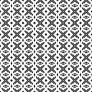 Kusursuz ızgara deseni tasarla. Soyut monokrom dantelli arka plan. Vektör sanatı