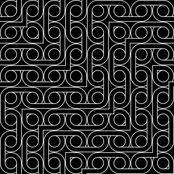 Diseña Patrón Zigzag Sin Costuras Fondo Abstracto Círculo Monocromo Arte — Vector de stock